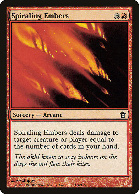 Spiraling Embers – Saviors of Kamigawa (SOK-116) Magic: The Gathering card Image principale du produit