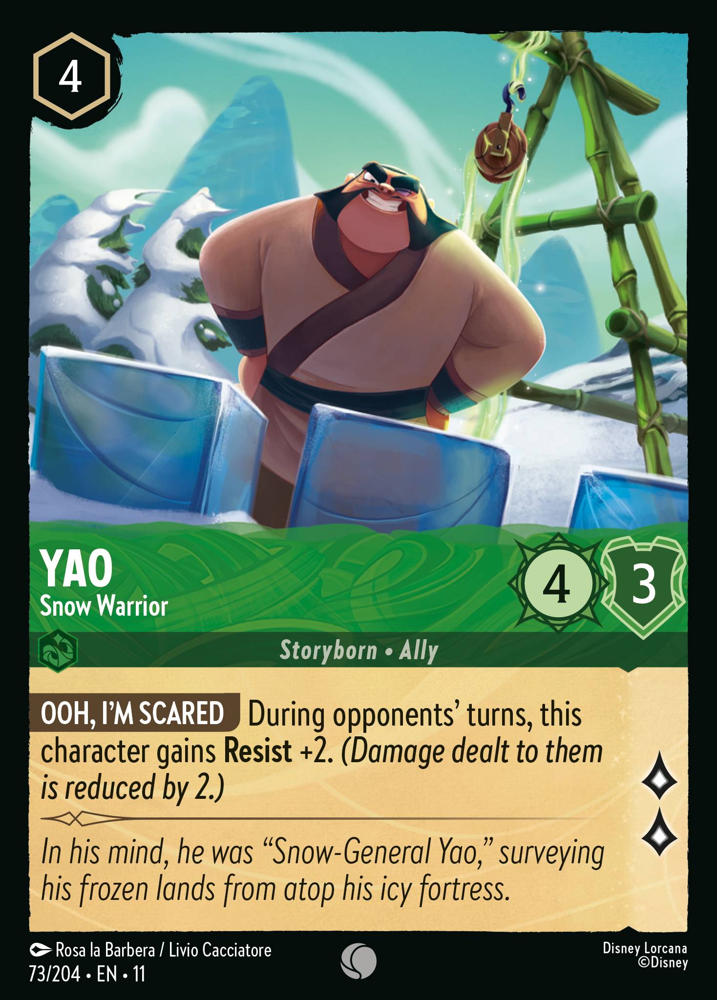 Yao - Snow Warrior — Winterspell (11WSP-73) Disney Lorcana card