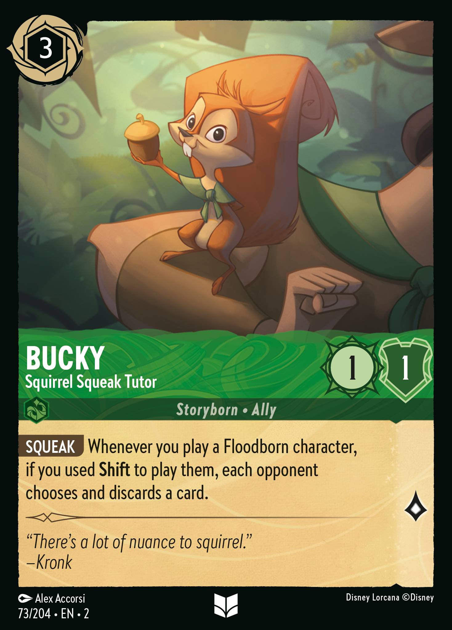 Bucky - Squirrel Squeak Tutor — Rise of the Floodborn (2ROF-73) Disney Lorcana card