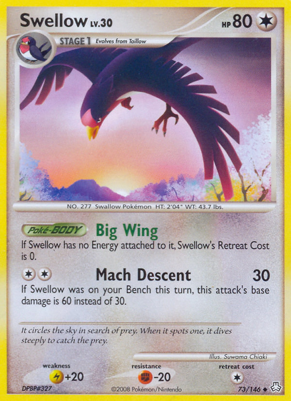 Swellow Lv.30 – Legends Awakened 73 – Pokémon TCG single card
