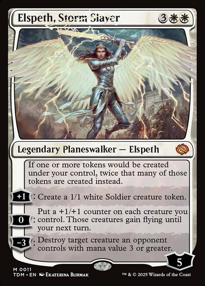 Magic-kaart Elspeth, Storm Slayer TDM-11 uit Tarkir: Dragonstorm (Mythic) Hoofdafbeelding