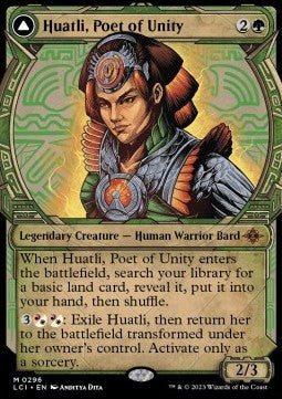 Huatli, Poet of Unity // Roar of the Fifth People (V.1) - The Lost Caverns of Ixalan: Extras (Mythic) [XLCI-296]