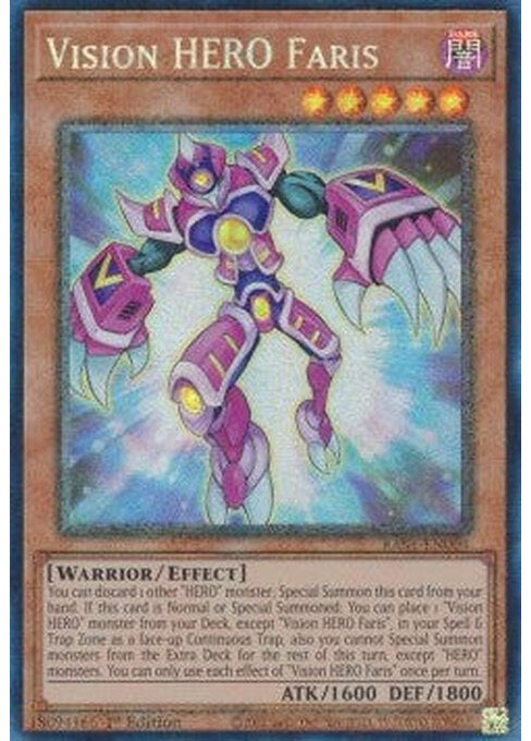 Vision HERO Faris — 25th Anniversary Rarity Collection (RA01-004) Yu-Gi-Oh! card Main image
