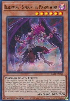 Blackwing - Simoon the Poison Wind (V.2 - Ultra Rare) - 25th Anniversary Rarity Collection (Ultra Rare) [RA01-012] Hoofdafbeelding