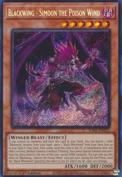 Blackwing - Simoon the Poison Wind (V.3 - Secret Rare) - 25th Anniversary Rarity Collection (Secret Rare) [RA01-012] Hoofdafbeelding