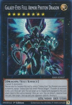 Galaxy-Eyes Full Armor Photon Dragon (V.1 - Super Rare) - 25th Anniversary Rarity Collection (Super Rare) [RA01-037] Hover Image