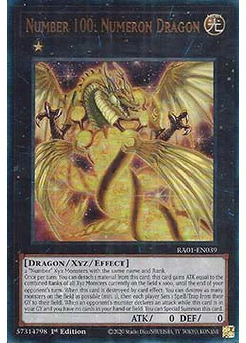 Number 100: Numeron Dragon — 25th Anniversary Rarity Collection (RA01-039) Yu-Gi-Oh! card Main image