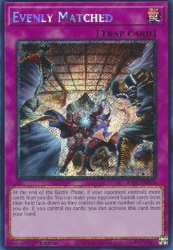 Evenly Matched (V.4 - Platinum Secret Rare) - 25th Anniversary Rarity Collection (Platinum Secret Rare) [RA01-074] Hoofdafbeelding