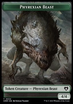 Phyrexian Beast Token (G 4/4) // Spirit Token (WB 1/1) - Commander Masters: Extras (Token) [XCMM-T 34/39] Hover Image