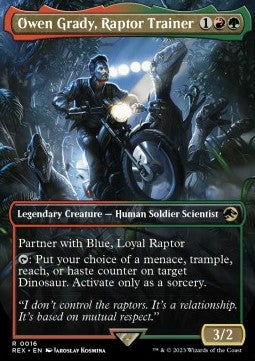 Owen Grady, Raptor Trainer (V.1) - Universes Beyond: Jurassic World Collection (Rare) [REX-16] Image principale du produit
