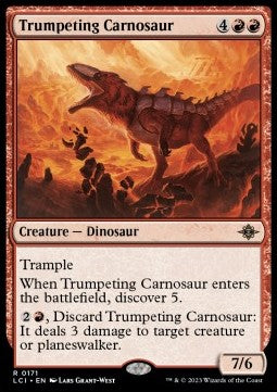 Trumpeting Carnosaur - The Lost Caverns of Ixalan (Rare) [LCI-171] Hover Image