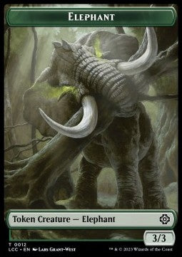 Elephant Token (G 3/3) // Dinosaur Token (G 3/3 Trample) - The Lost Caverns of Ixalan: Tokens (Token) [TLCI-CT 12/10] Main image