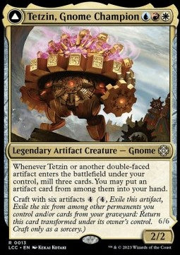 Tetzin, Gnome Champion // The Golden-Gear Colossus - Commander: The Lost Caverns of Ixalan (Rare) [LCC-13] Hover Image