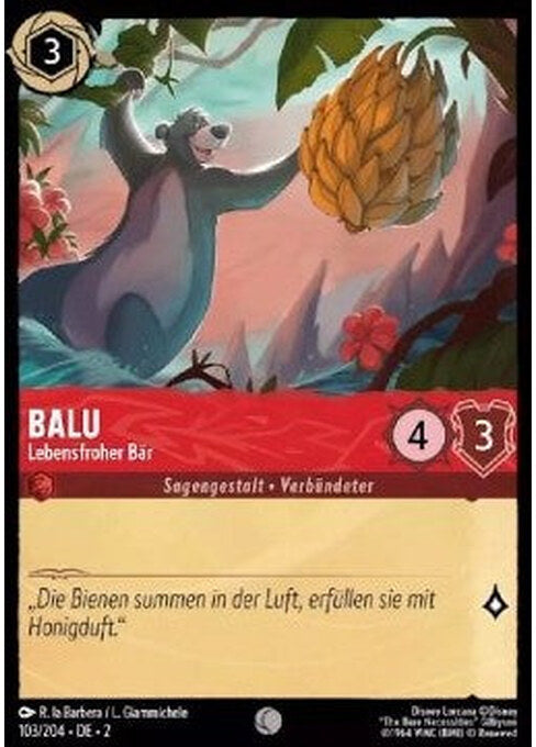 Balu - Lively Bear — Rise of the Floodborn (2ROF-103) Lorcana card Imagen principal del producto