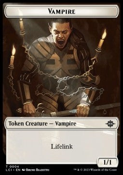Vampire Token (W 1/1 Lifelink) // Dinosaur Token (R 3/1) - The Lost Caverns of Ixalan: Tokens (Token) [TLCI-T 4/9] Image principale du produit