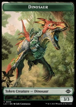 Dinosaur Token (G 3/3) // Dinosaur Egg Token (G 0/1) - The Lost Caverns of Ixalan: Tokens (Token) [TLCI-T 10/11] Main image