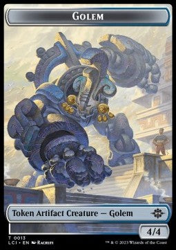 Golem Token (A 4/4) // Treasure Token (V.1) - The Lost Caverns of Ixalan: Tokens (Token) [TLCI-T 13/18]