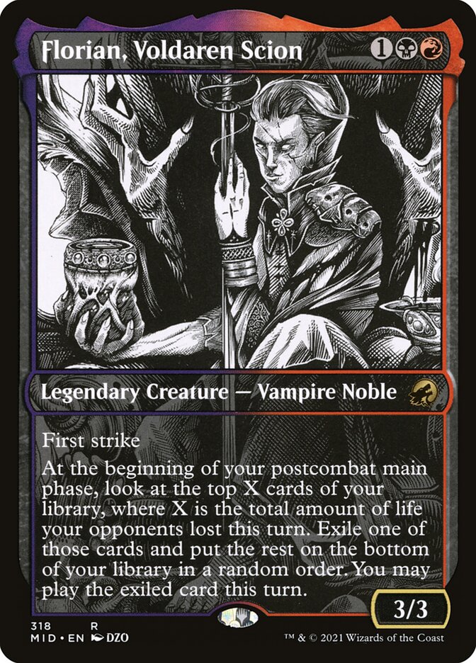Magic-kaart Florian, Voldaren Scion MID-318 uit Innistrad: Midnight Hunt, showcase (Rare)