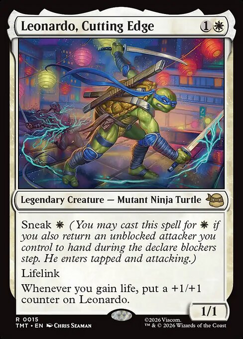Leonardo, Cutting Edge – Teenage Mutant Ninja Turtles (TMT-15) Magic: The Gathering card Main image