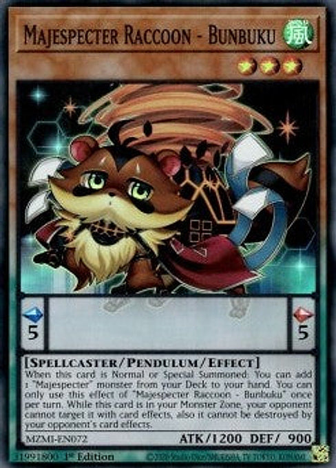Majespecter Raccoon - Bunbuku — Maze of Millennia (MZMI-072) Yu-Gi-Oh! card Main image