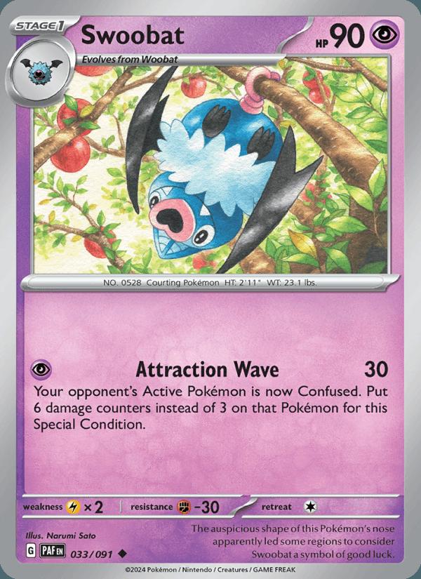 Swoobat - Paldean Fates (Uncommon) [PAF-033] Main image