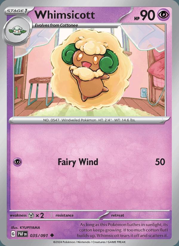 Whimsicott - Paldean Fates (Uncommon) [PAF-035] Immagine principale del prodotto