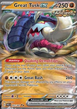 Great Tusk ex - Paldean Fates (Double Rare) [PAF-053] Imagen principal del producto