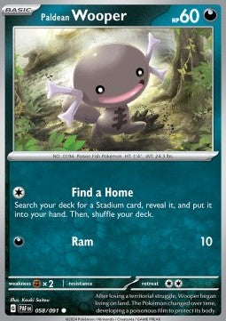 Paldean Wooper - Paldean Fates (Common) [PAF-058] Imagen principal del producto