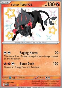 Paldean Tauros - Paldean Fates (Shiny Rare) [PAF-111] Hover Image