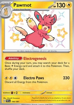 Pawmot - Paldean Fates (Shiny Rare) [PAF-144] Main image