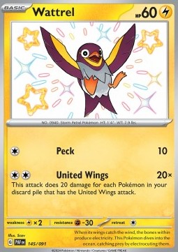 Wattrel - Paldean Fates (Shiny Rare) [PAF-145] Immagine principale del prodotto