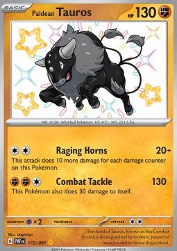 Paldean Tauros - Paldean Fates (Shiny Rare) [PAF-172] Hover Image