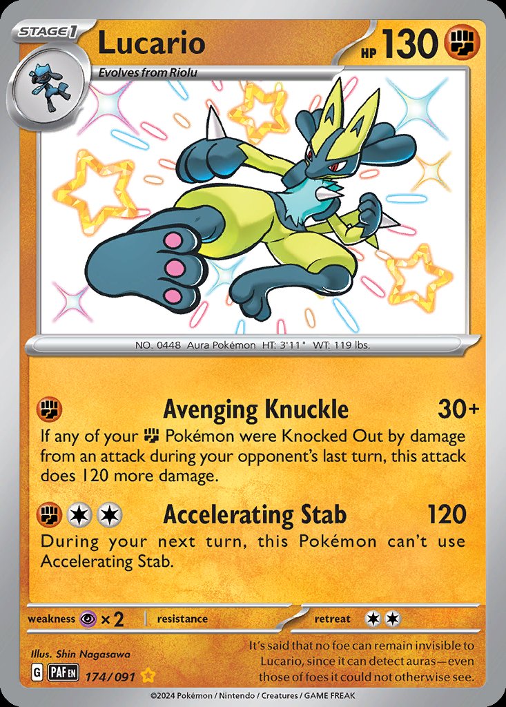 Lucario - Paldean Fates (Shiny Rare) [PAF-174] Hoofdafbeelding