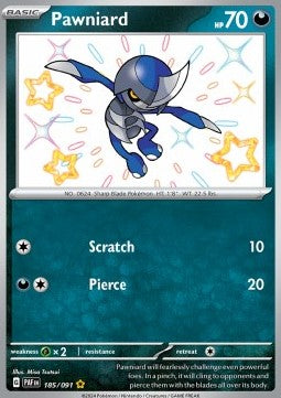 Pawniard - Paldean Fates (Shiny Rare) [PAF-185] Hover Image