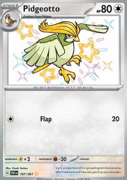 Pidgeotto - Paldean Fates (Shiny Rare) [PAF-197] Immagine principale del prodotto