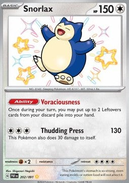 Snorlax - Paldean Fates (Shiny Rare) [PAF-202] Immagine principale del prodotto