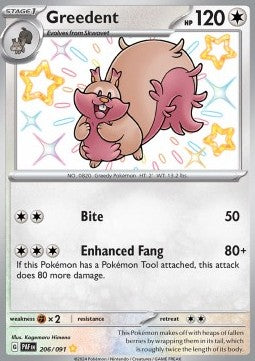 Greedent - Paldean Fates (Shiny Rare) [PAF-206] Imagen principal del producto