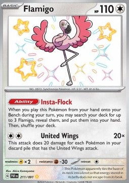 Flamigo - Paldean Fates (Shiny Rare) [PAF-211] Imagen principal del producto