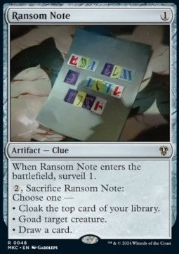 Ransom Note (V.4) - Commander: Murders at Karlov Manor (Rare) [MKC-48] Hoofdafbeelding
