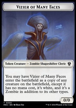 Vizier of Many Faces Token (W 0/0) // Zombie Token (B 2/2) - Murders at Karlov Manor: Tokens (Token) [TMKM-CT 5/11] Immagine principale del prodotto