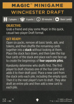 Magic Minigame: Winchester Draft - The Lord of the Rings: Tales of Middle-earth: Extras (Tip Card) [XLTR-G2]