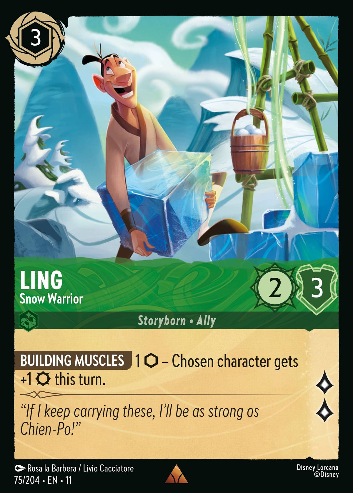Ling - Snow Warrior — Winterspell (11WSP-75) Disney Lorcana card Hoofdafbeelding