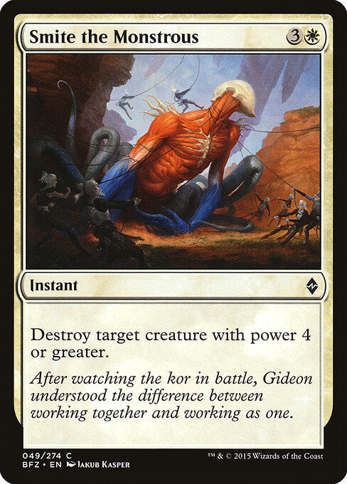 Smite the Monstrous – Battle for Zendikar (BFZ-49) Magic: The Gathering card