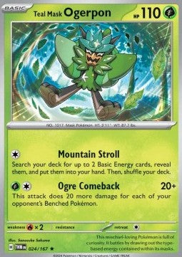 Teal Mask Ogerpon - Twilight Masquerade (Rare) [TWM-024] Hover Image