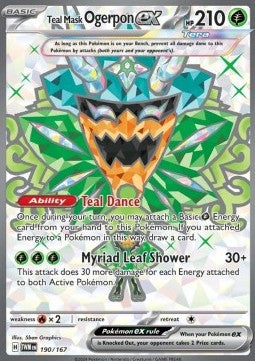 Teal Mask Ogerpon ex - Twilight Masquerade (Ultra Rare) [TWM-190] Hoofdafbeelding