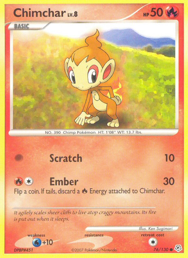 Chimchar Lv.8 – Diamond & Pearl 76 – Pokémon TCG single card Hoofdafbeelding