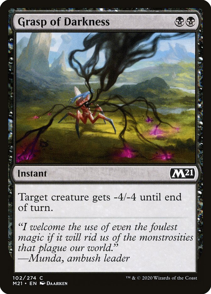 Magic-kaart Grasp of Darkness M21-102 uit Core Set 2021 (Common) Imagen principal del producto
