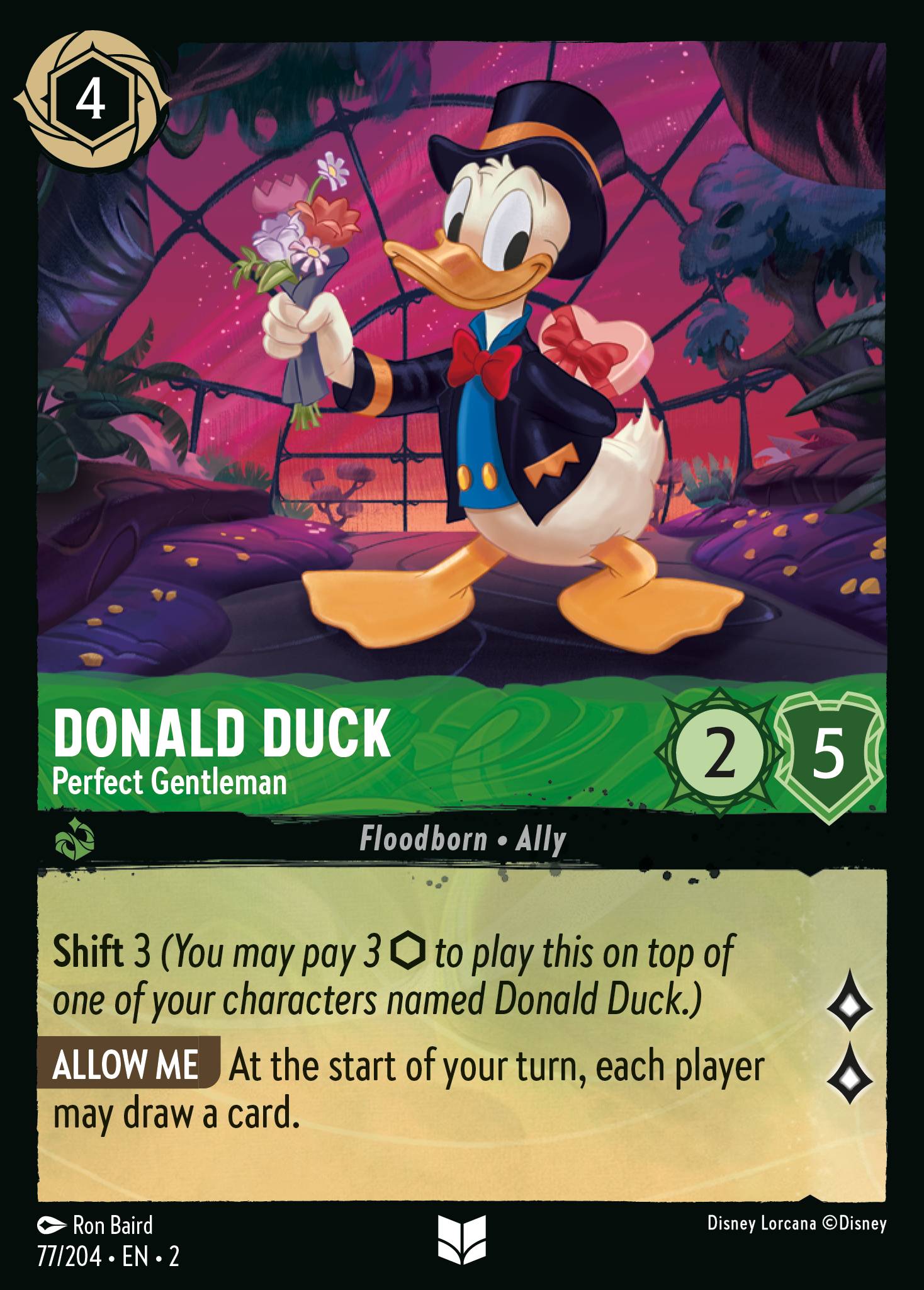Donald Duck - Perfect Gentleman — Rise of the Floodborn (2ROF-77) Disney Lorcana card