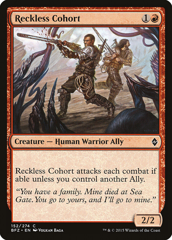 Reckless Cohort - Battle for Zendikar (Common) [BFZ-152] Hoofdafbeelding