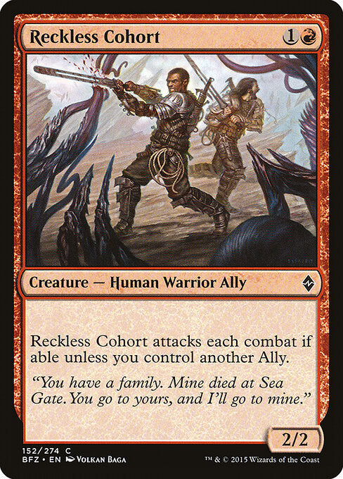 Reckless Cohort – Battle for Zendikar (BFZ-152) Magic: The Gathering card